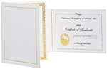 Certificate Holder Ivory/Gold 11X8-Atlas Folder