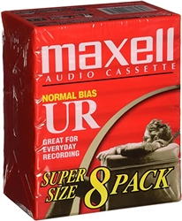 MAXELL UR-60 Blank 60-minute Audio Cassette Tape 8 pack 109085