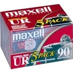 Maxell Normal Bias UR 90-Minute Audio Cassette Tape 5 Pack