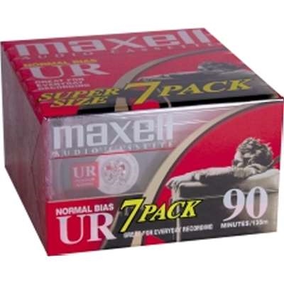 Maxell Normal Bias UR 90 Blank 90-Minute Audio Cassette Tape 7 Pack 108575