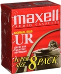 MAXELL UR-60 Blank 60-minute Audio Cassette Tape 8 pack 109085