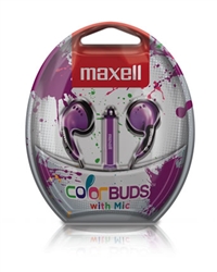 Maxell Color Buds w/MIC - Purple   CBM-PU