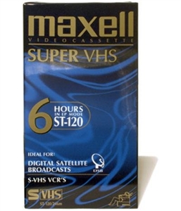 MAXELL T-180XRS Long-Play S-VHS Tape Package of 1 