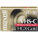 Maxell HGX-Gold TC30 VHS-C Premium High Grade Video Cassette 203010