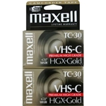 Maxell HGX-Gold TC30 VHS-C Premium High Grade Video Cassette 2 pack 203020