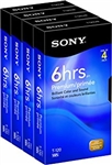 Sony 4T120VR 120 Minute Premium VHS Cassette Tapes (4-Pack)