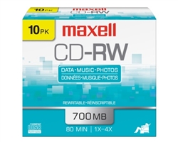 Maxell CD-RW 700 1PK DATA  700MB CD-RW SLIM JEWEL