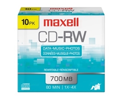 Maxell CD R Media With Jewel Cases 700MB80 Minutes Pack Of 10