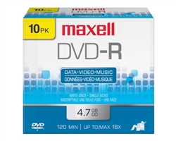 Maxell DVD-R 10PK  4.7GB DVD-R 10mm Jewelcase