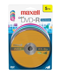 Maxell DVD-R COLOR 5PK CARD  DVD-R 4.7 GB CARD