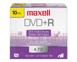 Maxell DVD+R 10PK  4.7GB DVD+R 10mm Jewel