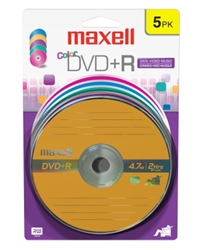 Maxell DVD+R Color 5PK Card  4.7GB DVD+R CARD