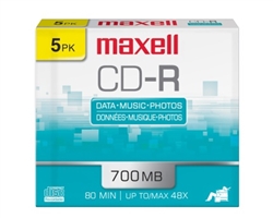 Maxell  CD-R 700 5PK  700MB CD-R SLIM JEWEL