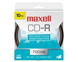 Maxell CD-R 700 10Pk Hanging Spindle  700MB CD-R