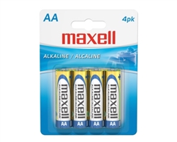 Maxell 723465 AA Alkaline Batteries 4-Pack