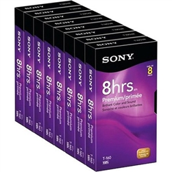 Sony 8T160VR 160-Minute Premium Grade VHS - 8 PackÂ 