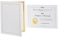 Certificate Holder Ivory/Gold 11X8-Atlas Folder