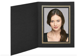 Black/Gold 5x7 folder picture frame: MALF57BKG50