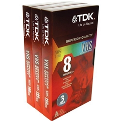 TDK T-160 High Standard VHS Tapes 3 pack