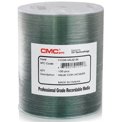 CMC Pro Taiyo Yuden (TCDR-VALZZ-SK) 52X CD-R Valueline Silver Lacquer Media - 100 Pack