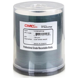 CMC Pro Taiyo Yuden (TCDR-WPY-SB) 52X CD-R White Inkjet Printable Media - 100 Pack