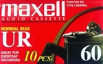 MAXELL UR-60 Blank 60-minute Audio Cassette Tape 10 pack