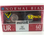 MAXELL UR-60 Blank 60-minute Audio Cassette Tape 12 pack
