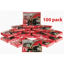 Maxell Normal Bias UR 90-Minute Audio Cassette Tape 100 pack